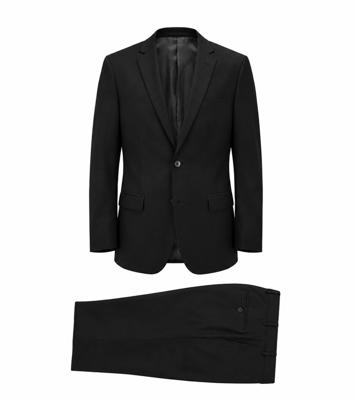 Super 140s Wool Suit - Black