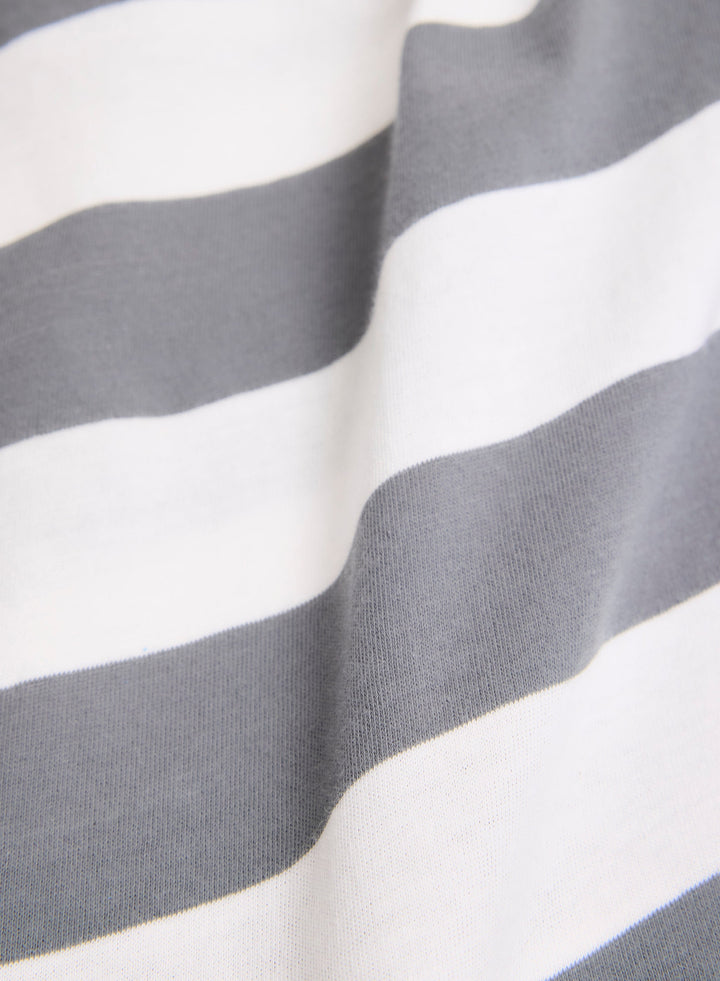 V-Neck Striped T-Shirt - Grey