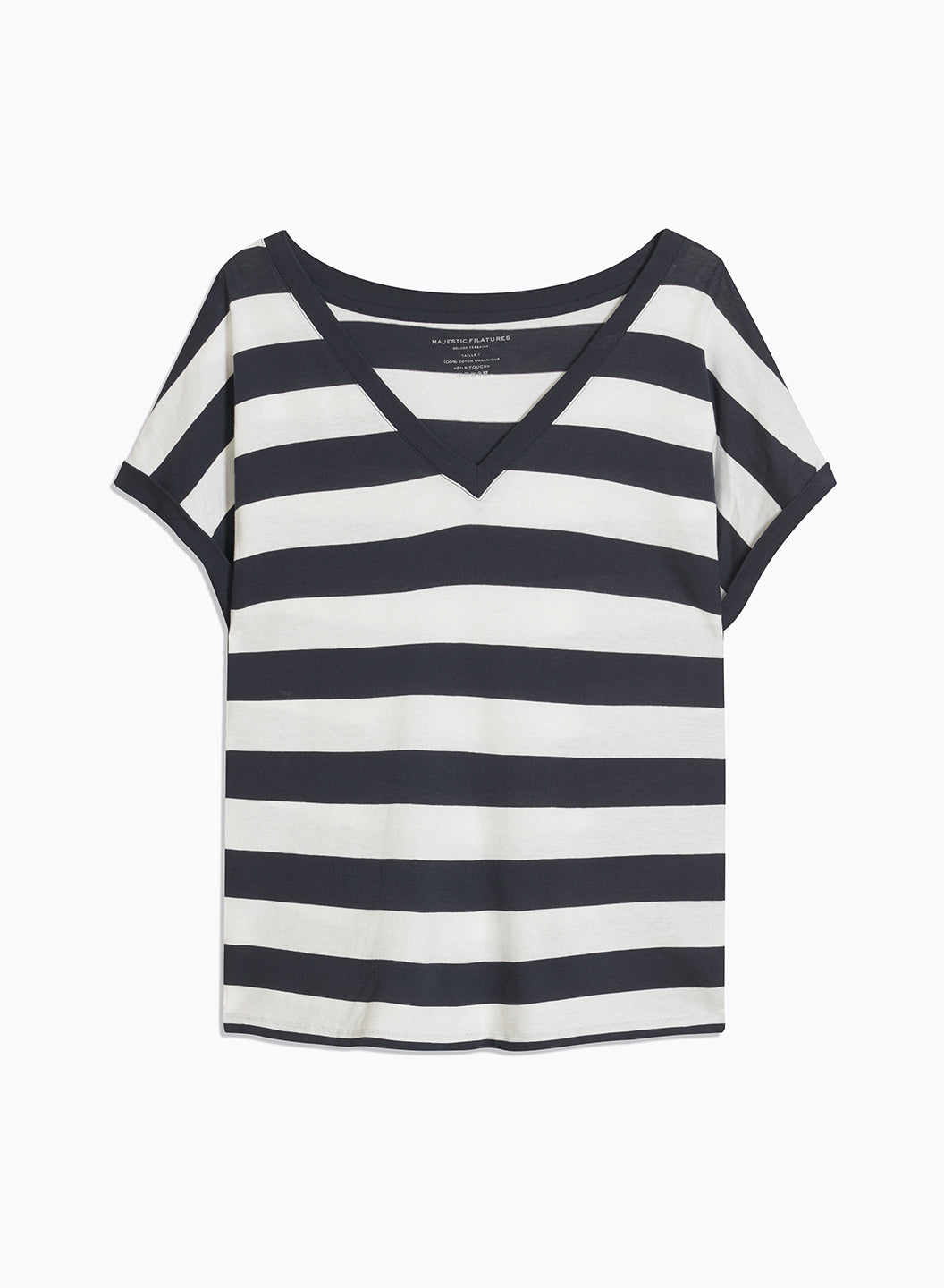 Short Sleeve Organic Cotton Stripe Shirt - Marine
