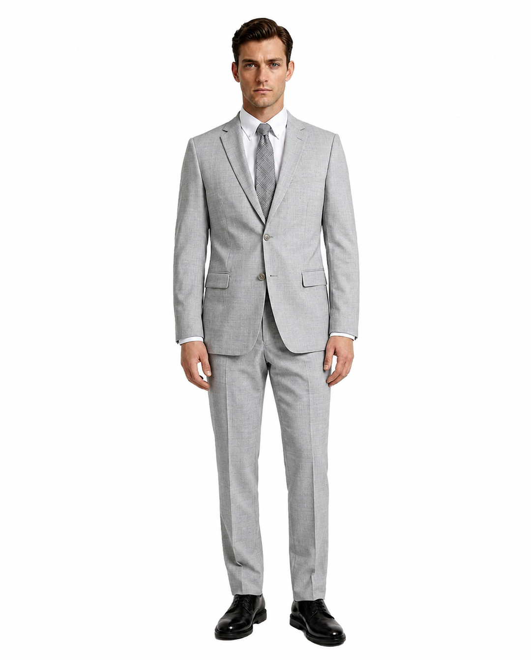 Solid Modern Fit Wool Suit