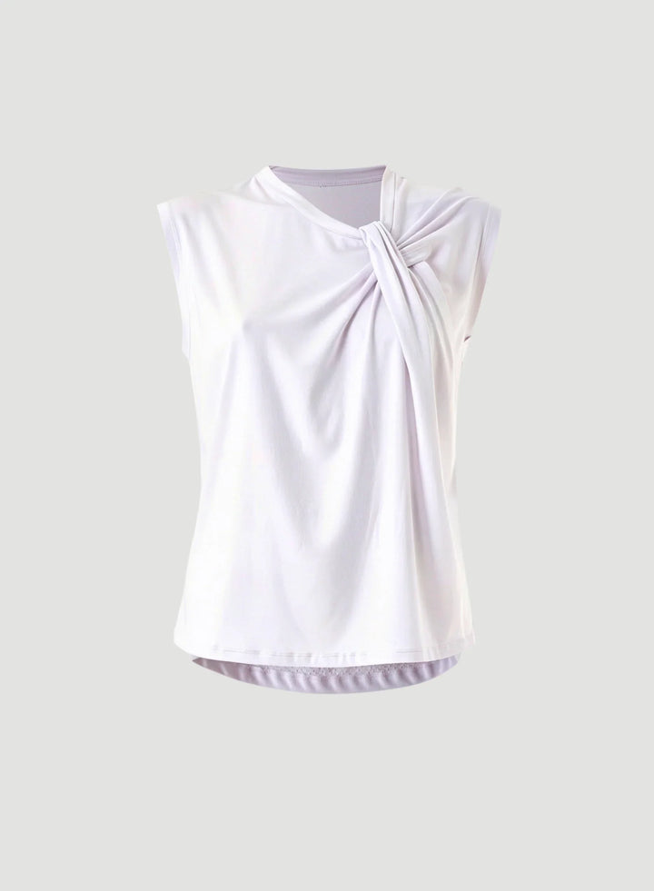 Cotton Linen Sleeveless Twist Front Top