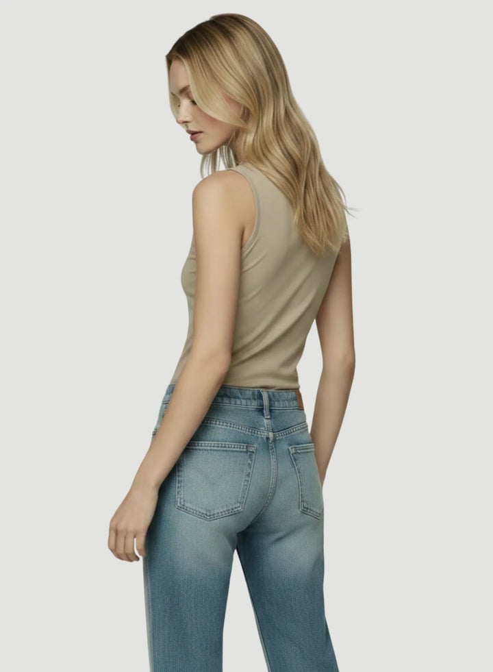 Cotton Linen Sleeveless Twist Front Top