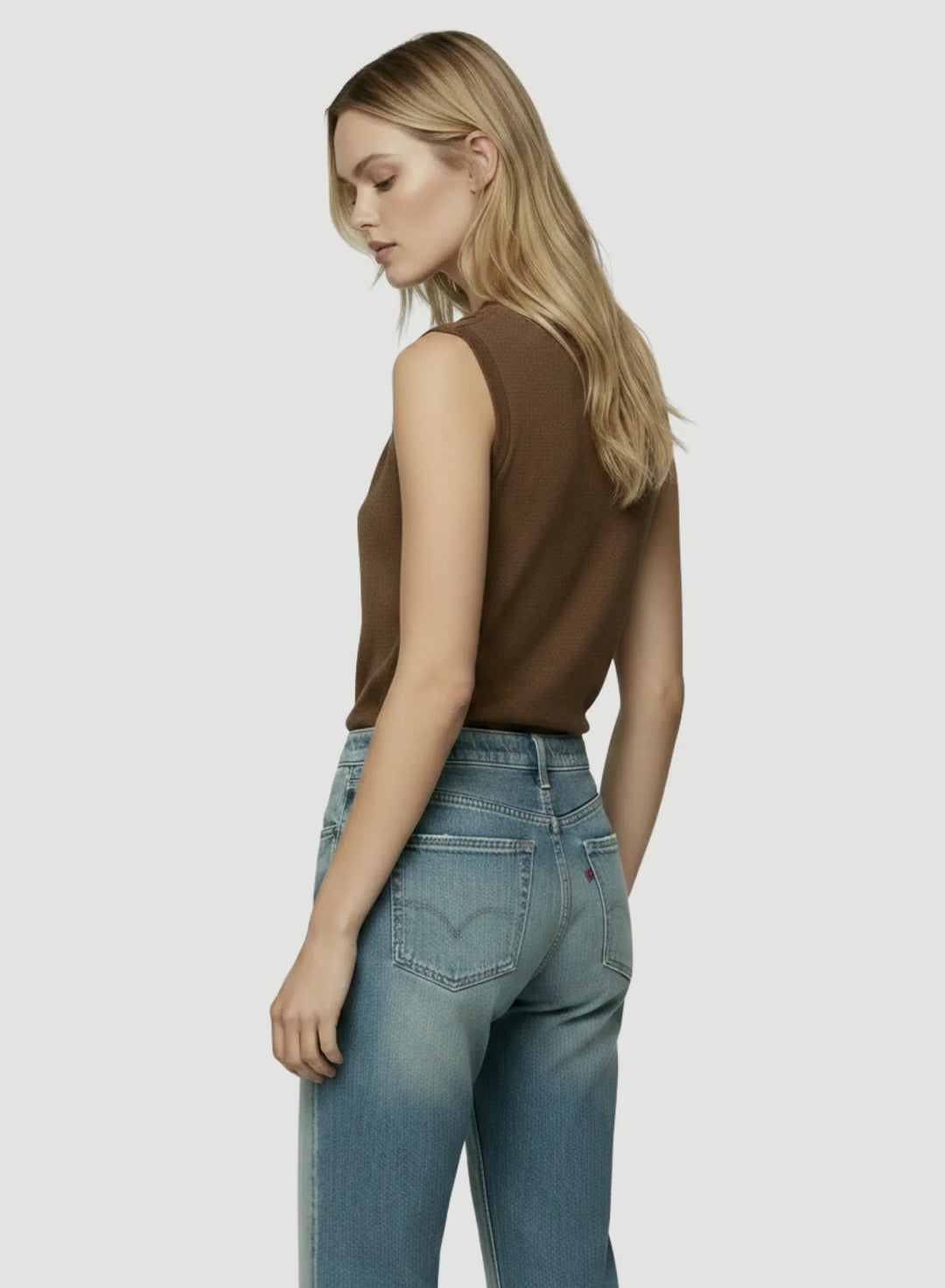 Cotton Linen Sleeveless Twist Front Top