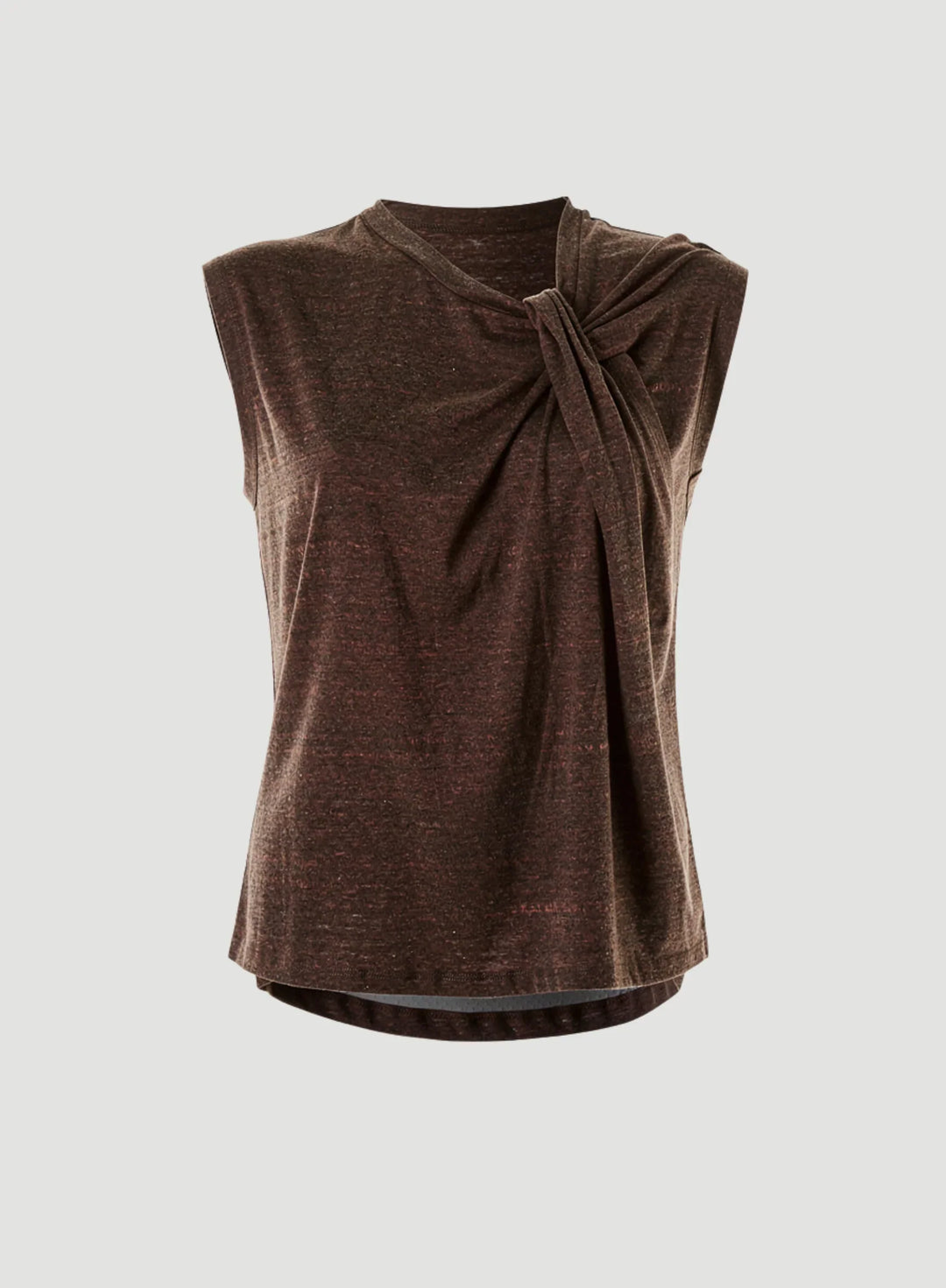 Cotton Linen Sleeveless Twist Front Top