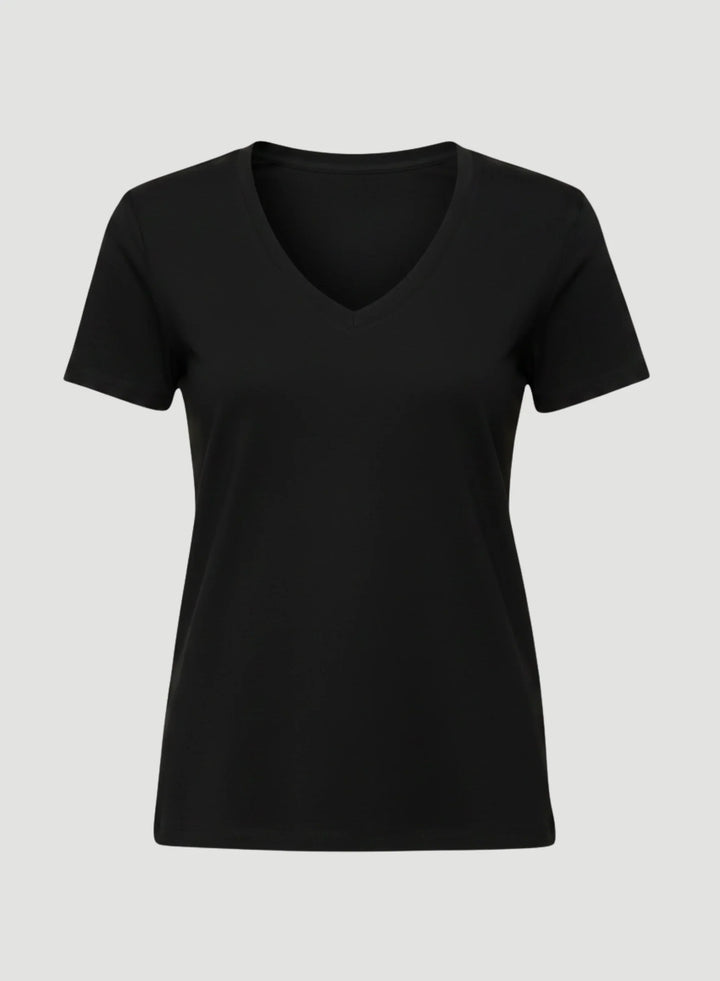 Cotton 'Silk Touch' Short Sleeve Semi-Relaxed V-Neck T-Shirt