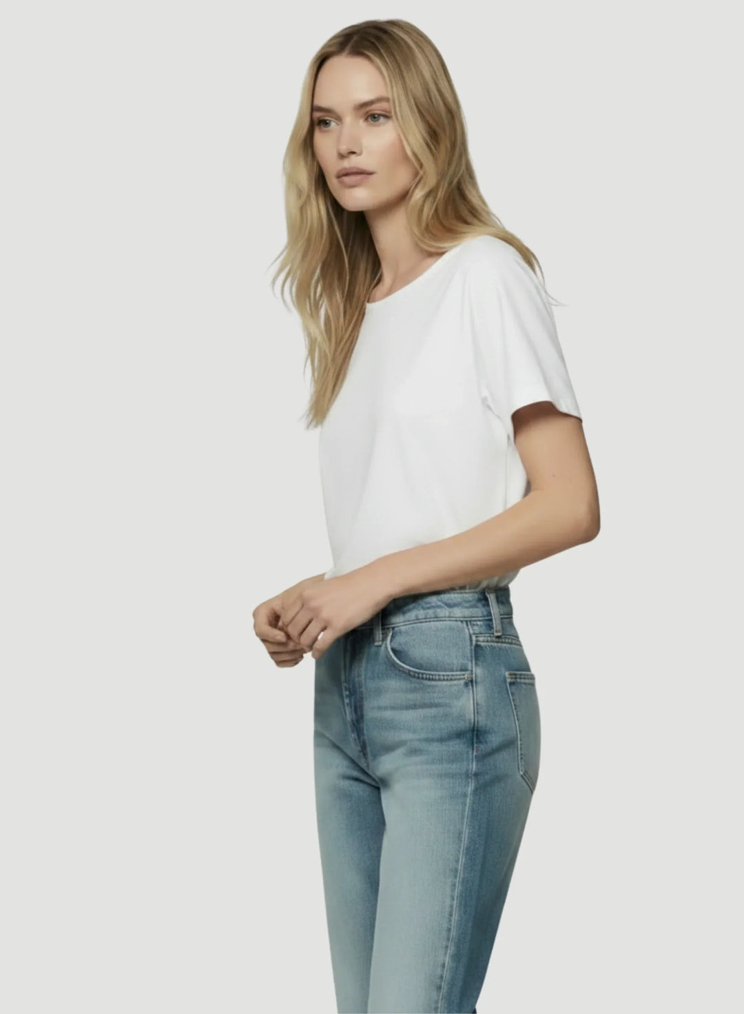 Supima Cotton Semi Relaxed Short Sleeve Crewneck T-Shirt