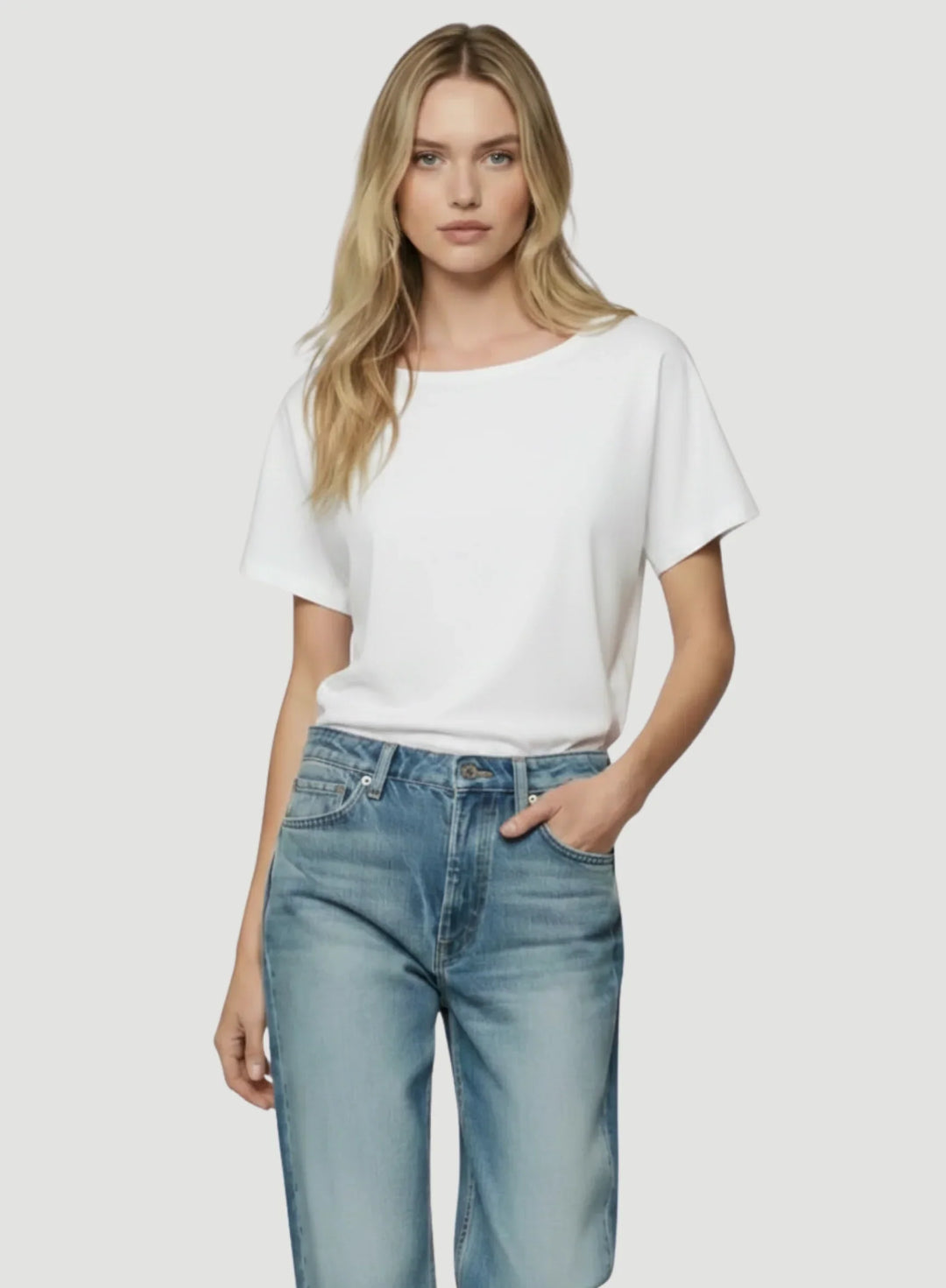Supima Cotton Semi Relaxed Short Sleeve Crewneck T-Shirt