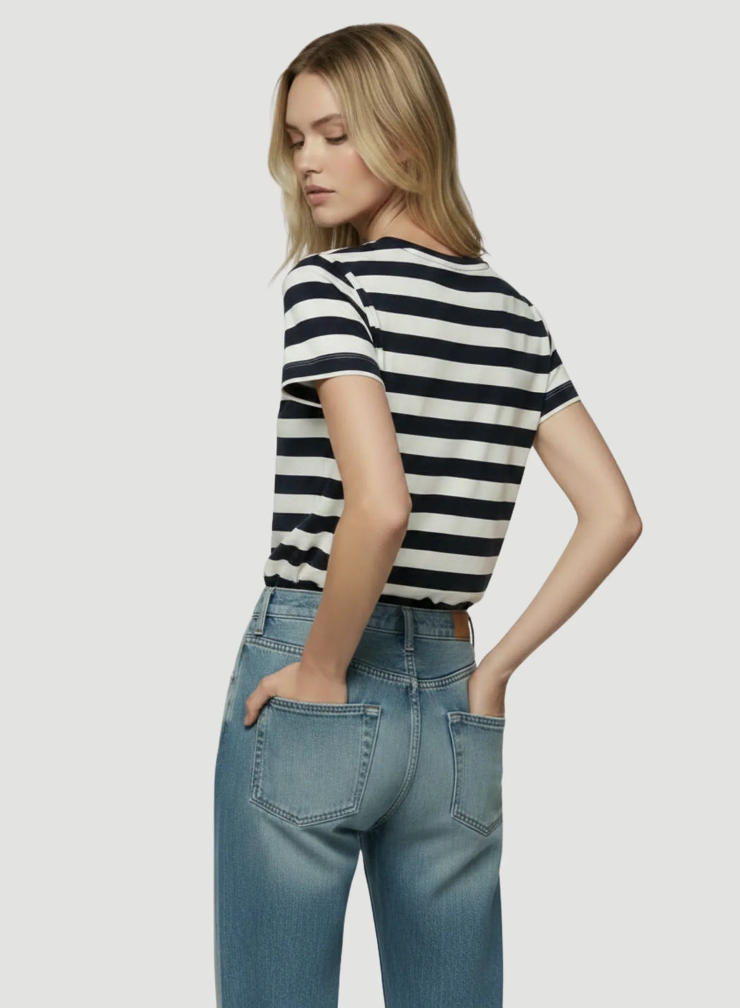 Soft Touch Short Sleeve Stripe Crewneck T-Shirt