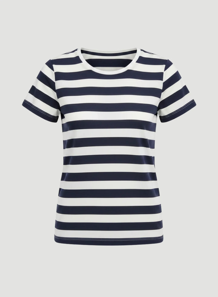 Soft Touch Short Sleeve Stripe Crewneck T-Shirt