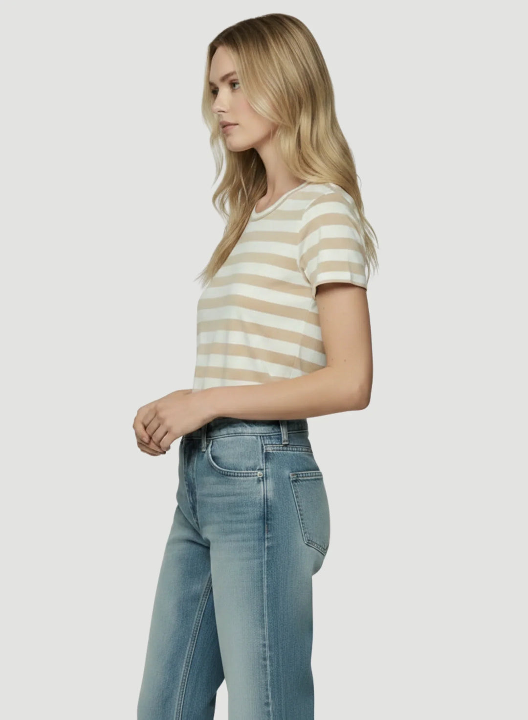 Soft Touch Short Sleeve Stripe Crewneck T-Shirt