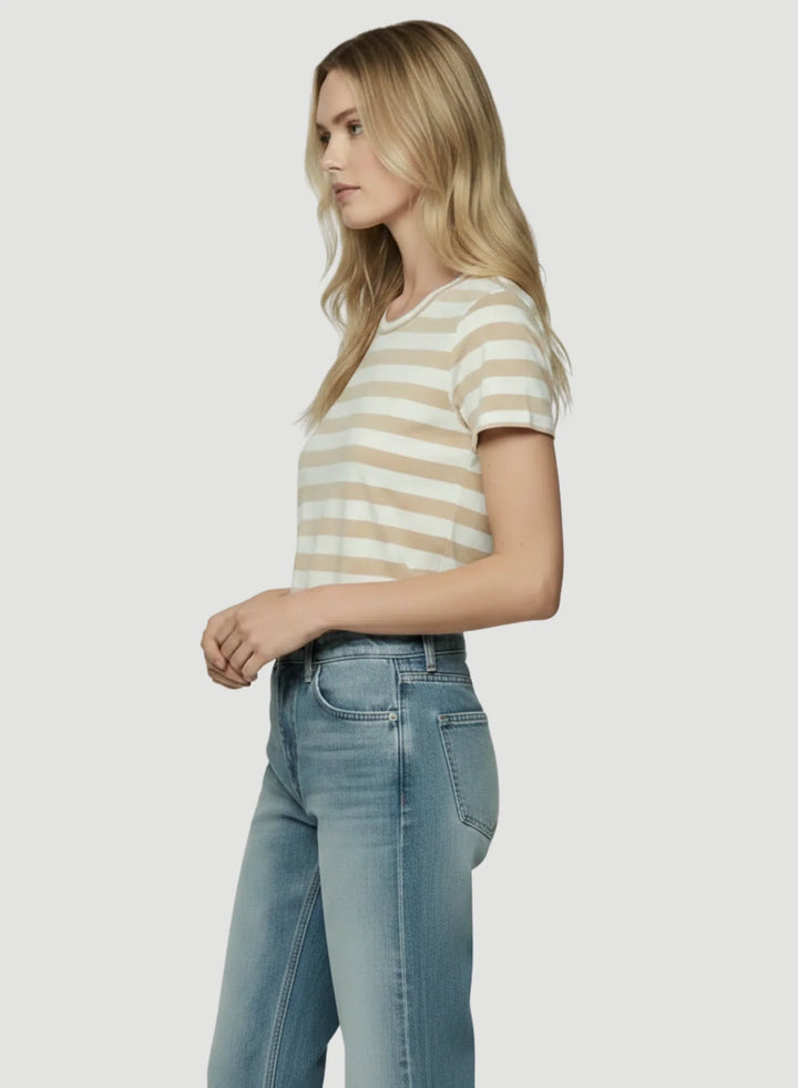 Soft Touch Short Sleeve Stripe Crewneck T-Shirt