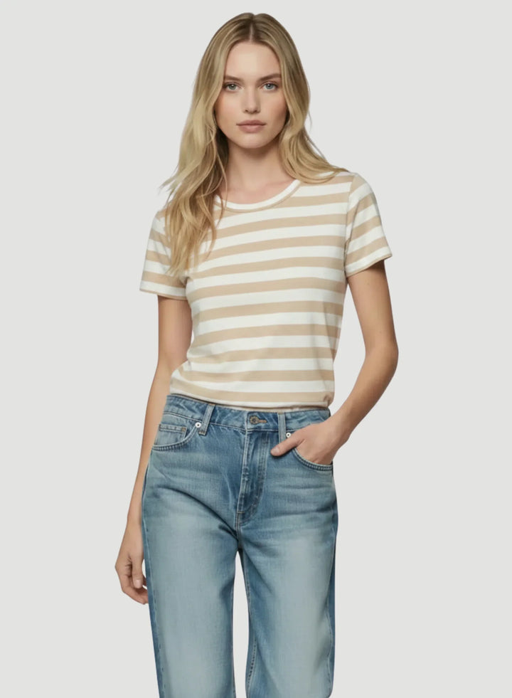 Soft Touch Short Sleeve Stripe Crewneck T-Shirt