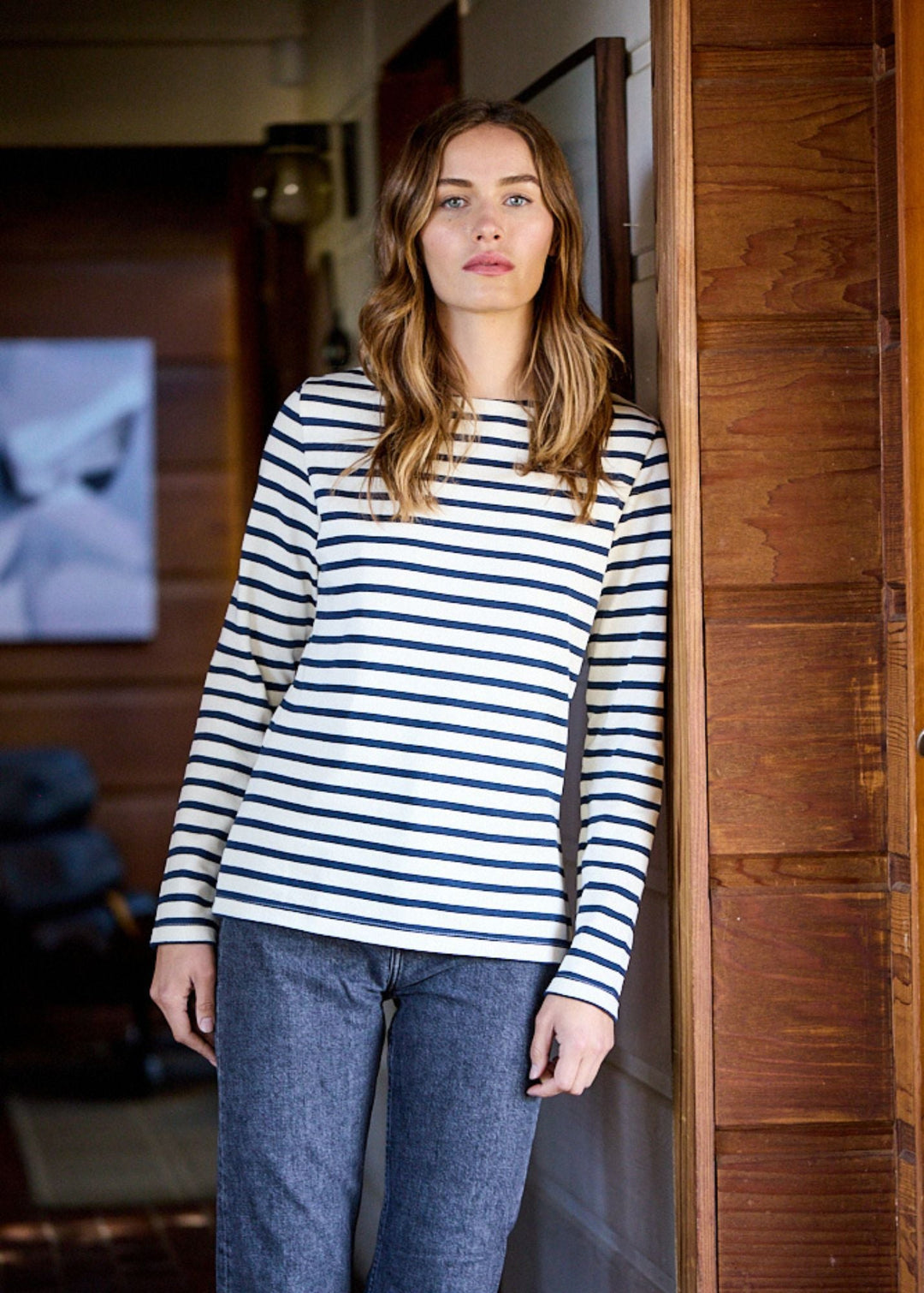 MERIDAME II - Authentic Breton Shirt | Heavyweight Cotton | Women Fit (ECRU / NAVY)