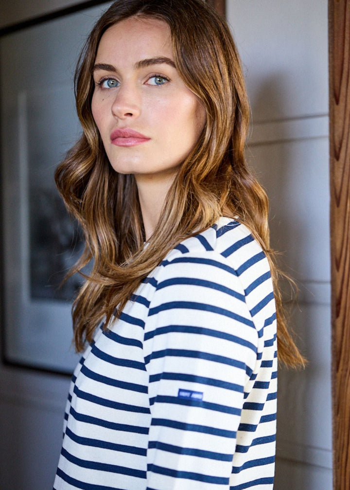 MERIDAME II - Authentic Breton Shirt | Heavyweight Cotton | Women Fit (ECRU / NAVY)