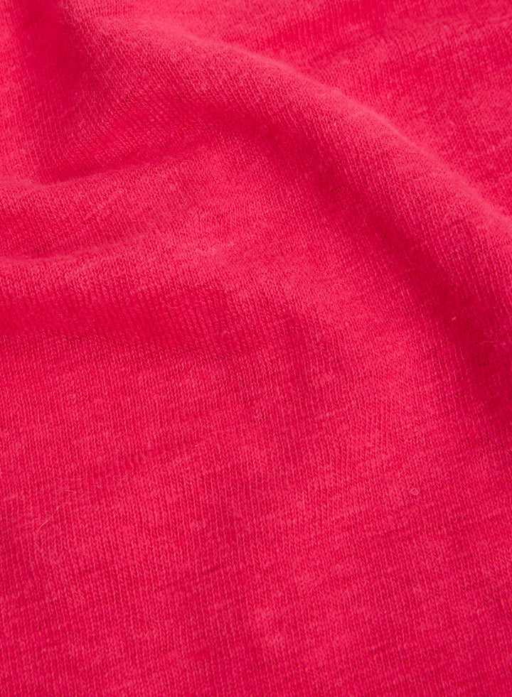 Short Sleeves V-Neck Shirt - Berry
