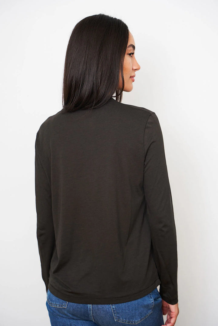 Lyocell Cotton Long Sleeve Semi Relaxed Crewneck