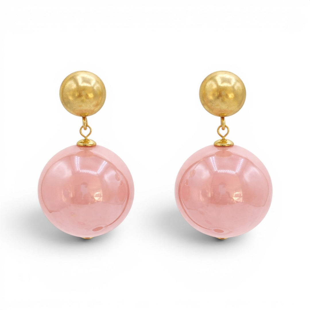 Marylynn Pink Ball Drop Earrings