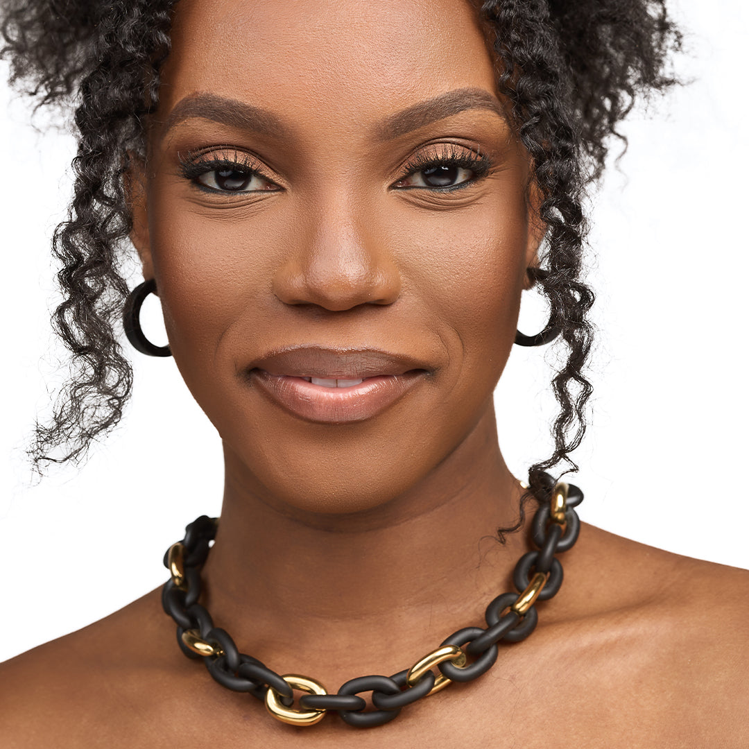 Barile Mini Bike Chain Necklace Matte Black