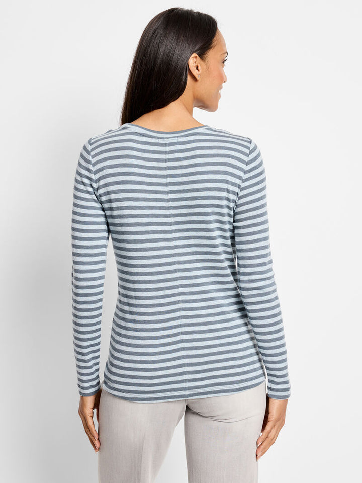 NZT Striped Bracelet Sleeve Boat Tee