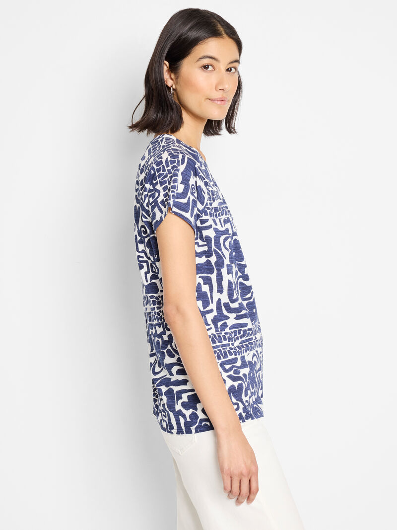 NZT Floret Blues Crew Neck Tee - Indigo Multi