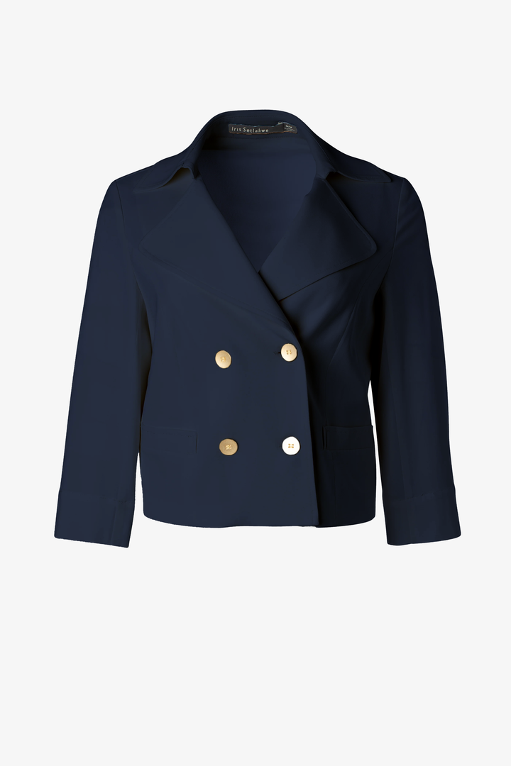 Short Jacket with Trench Detail - Navy