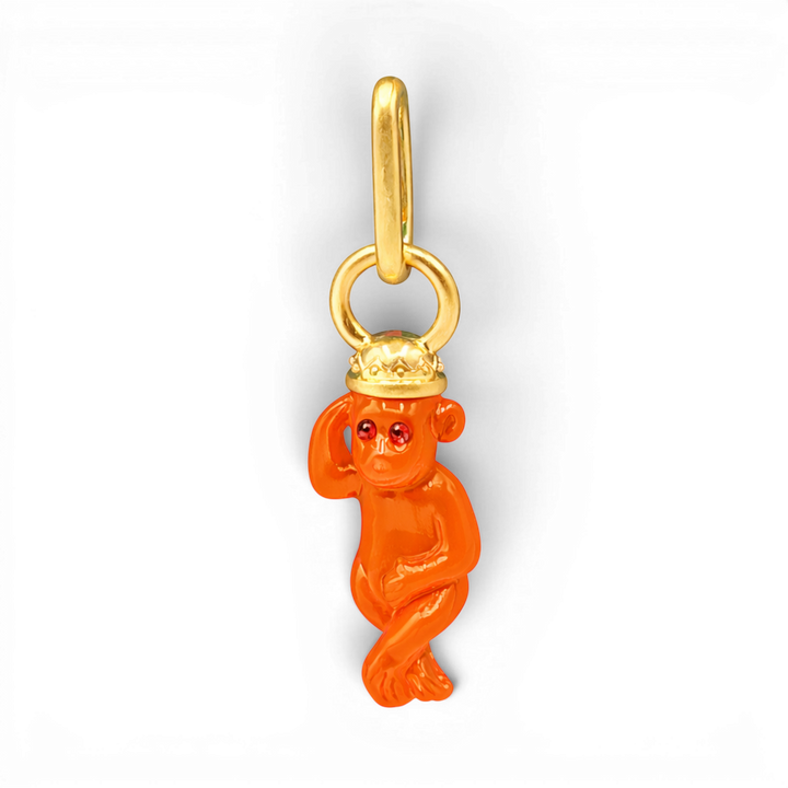 Orange Monkey Charm