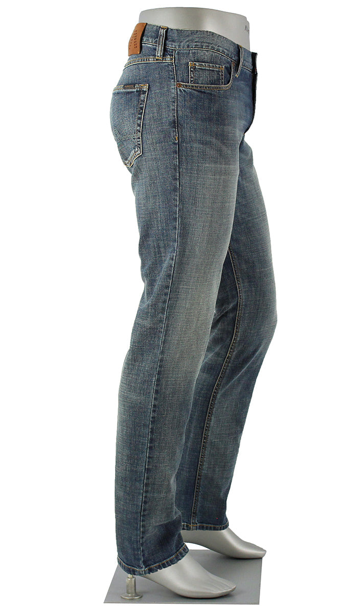 Alberto Pipe Authentic Denim Jeans in washed medium blue - side