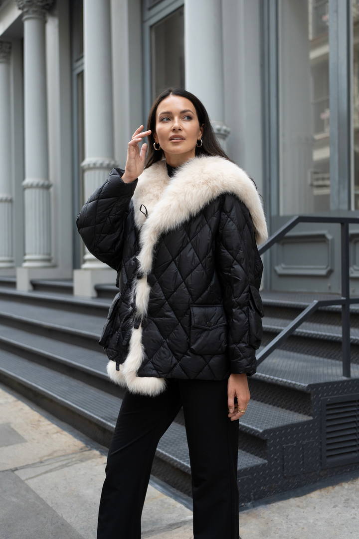 Slim Cut Tick Tock In Black/Cream