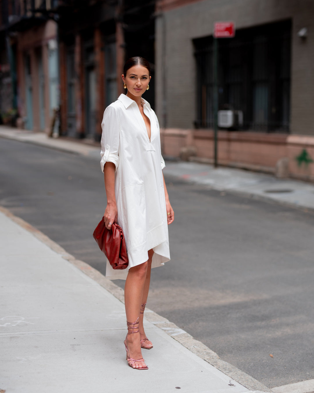 Midi Tunic Dress in White