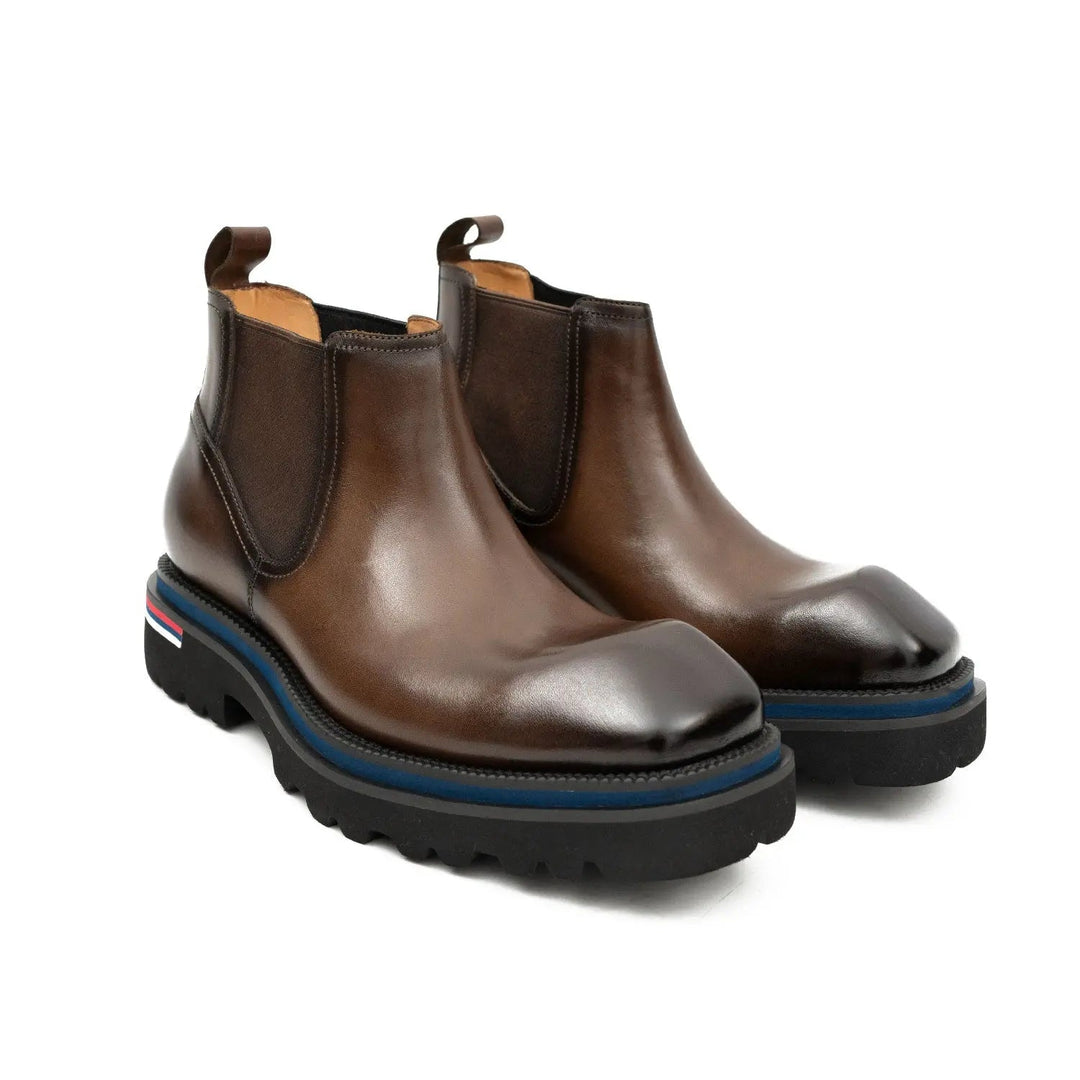 Premium Handcrafted Calfskin Chelsea Boots Brown