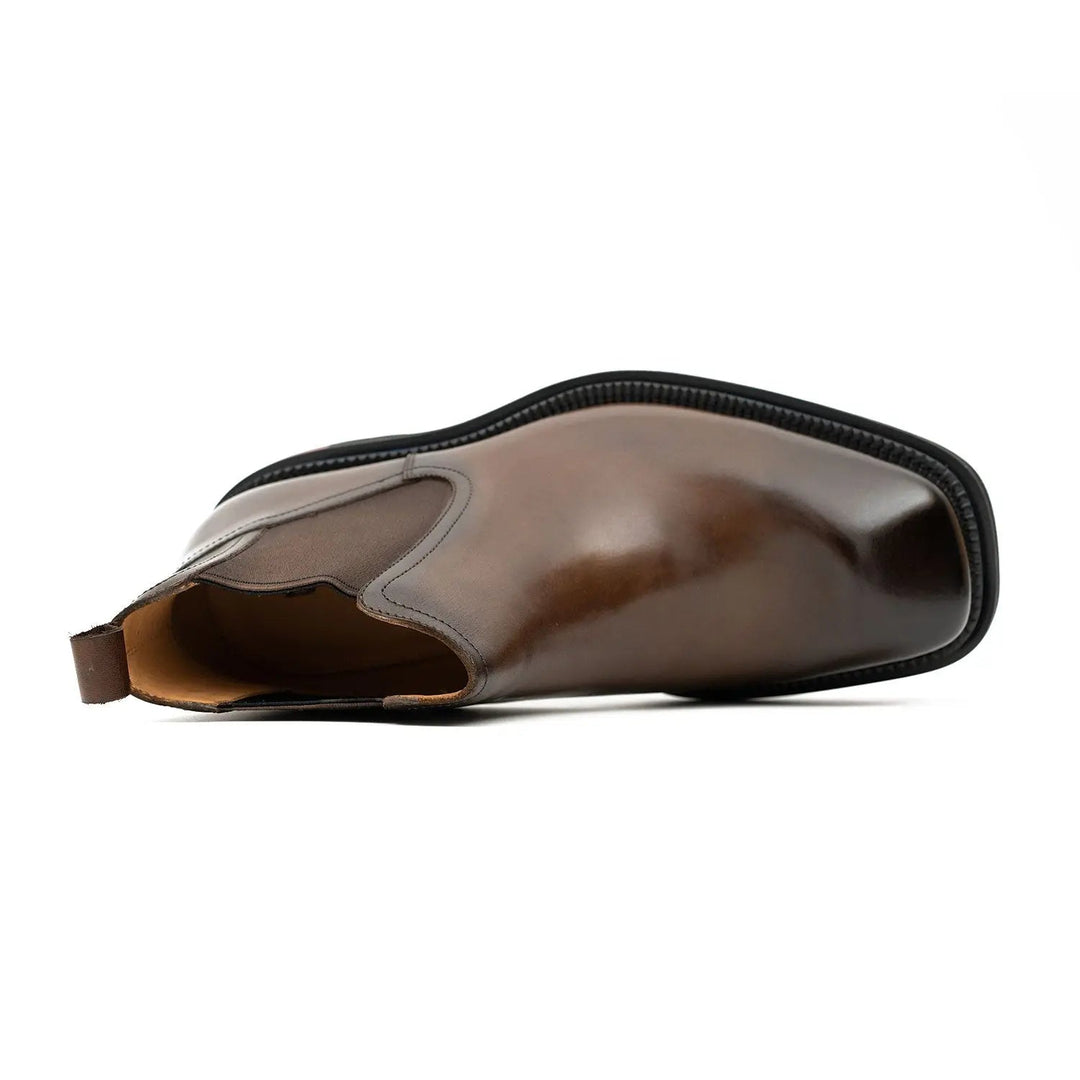 Premium Handcrafted Calfskin Chelsea Boots Brown