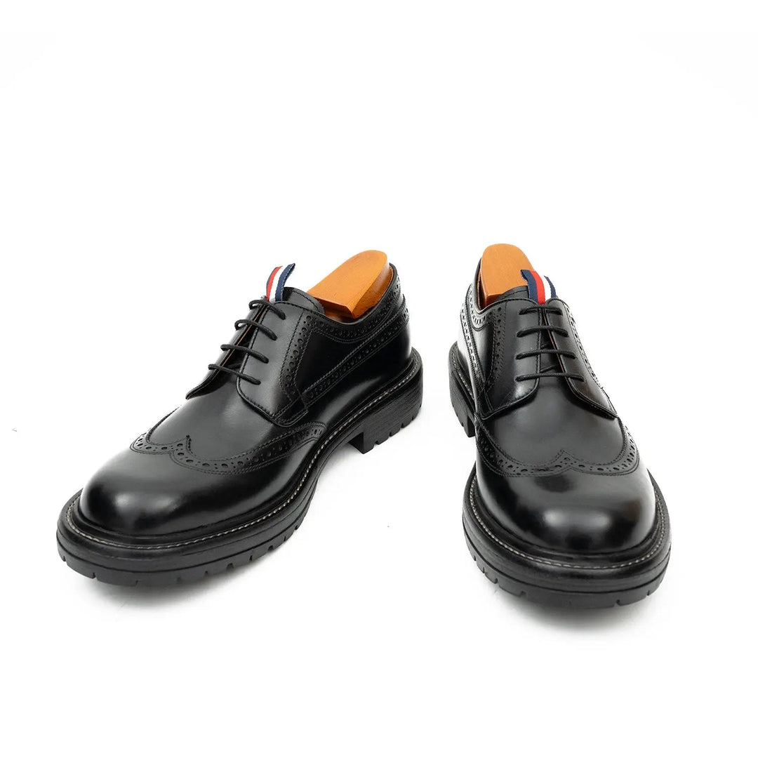 Premium Men's Classic Derby Brogue Shoes Black