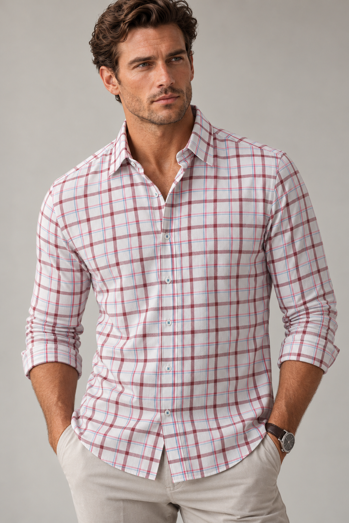 Carnaby Plaid Long Sleeve Tech Shirt