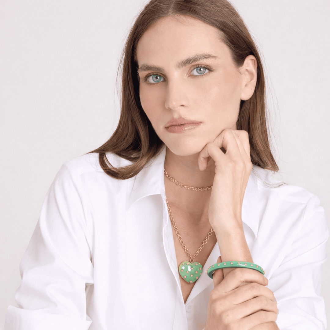 Clementine Jade Resin Studded Bangle