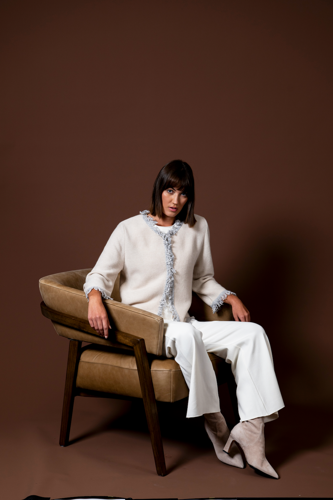 Rita Fringe Jacket ; Latte