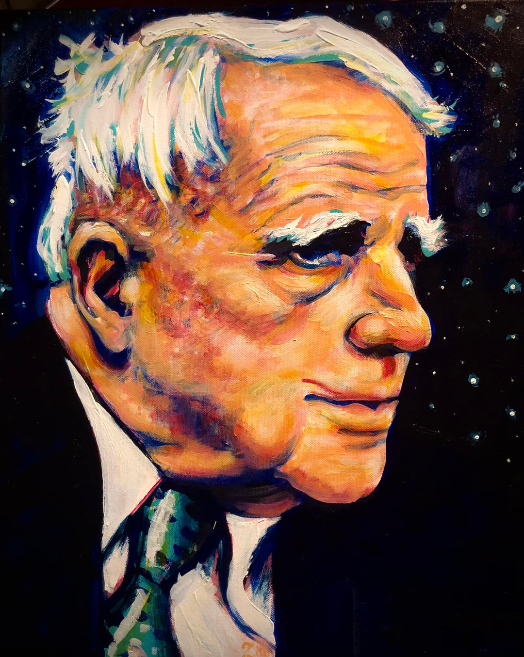 Robert Frost Acrylic Portrait