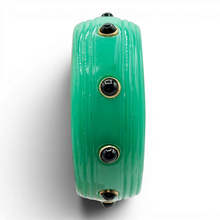 Rosa Jade And Black Onyx Resin Bangle