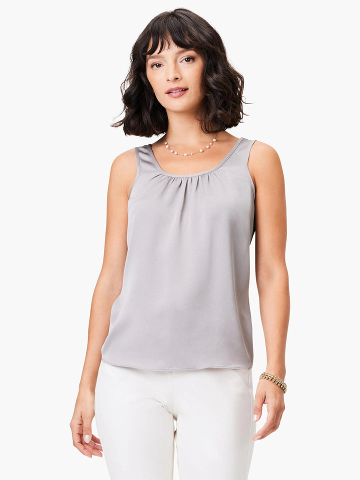 Satin Chiffon Scoop Tank