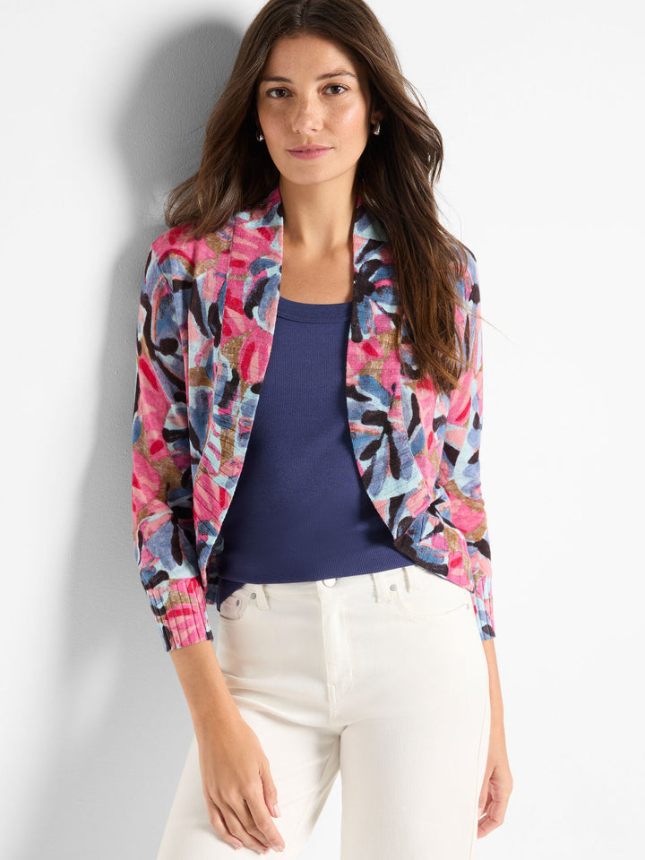 Firework Foliage Bolero Cardigan - Blue Multi