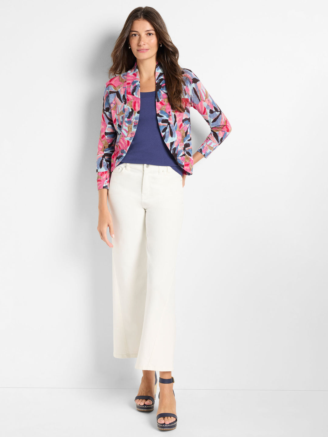 Firework Foliage Bolero Cardigan - Blue Multi