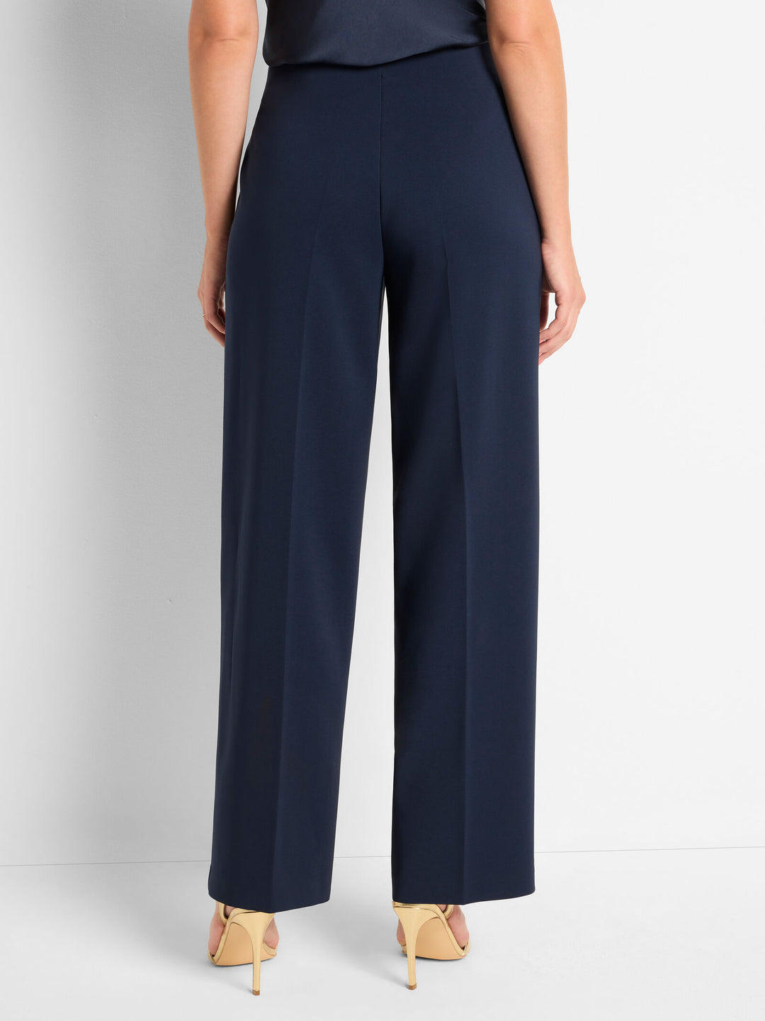 31" Stretch Knit Suiting Lenox Wide-Leg Pant - Dark Indigo