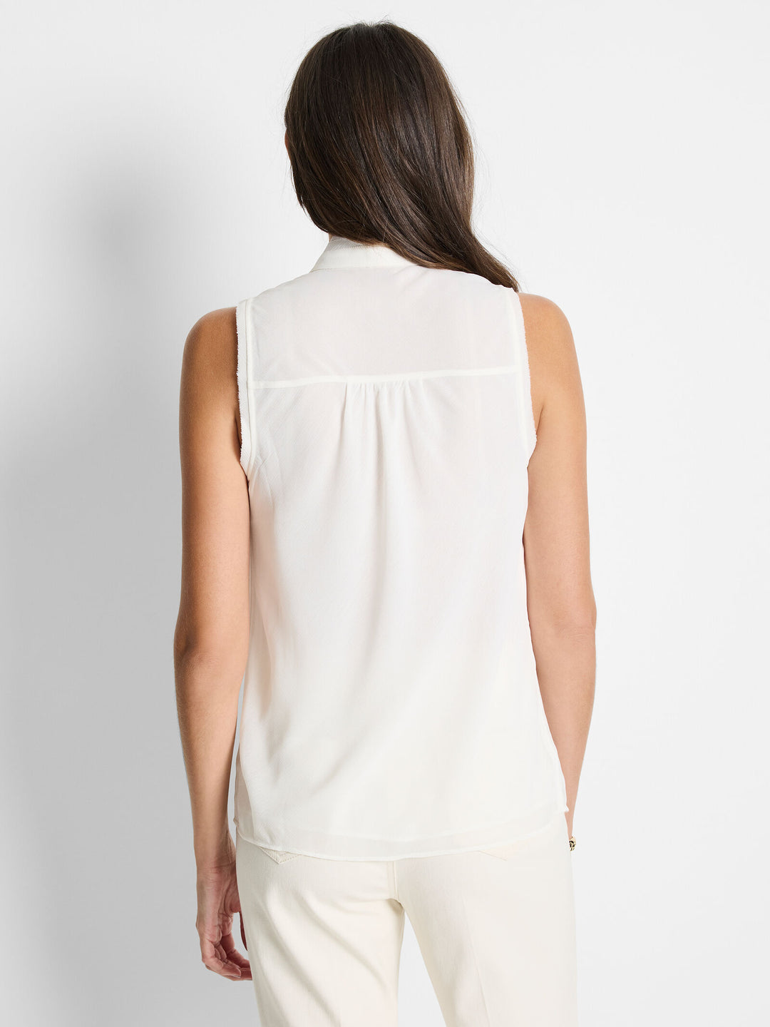 Falling Chiffon Woven Tank - Classic Cream