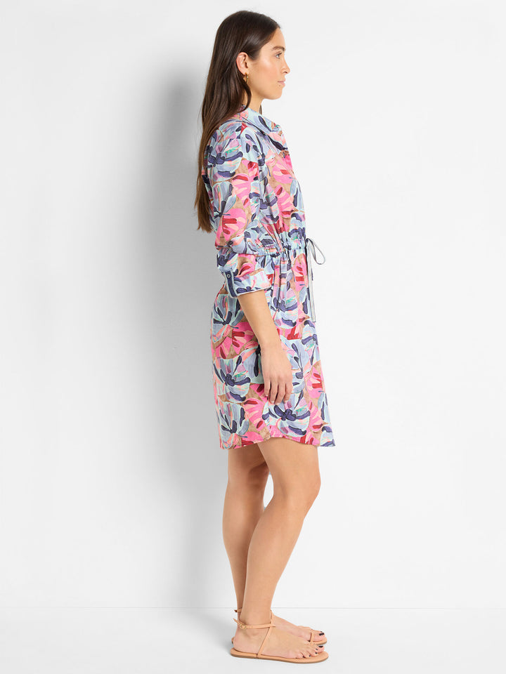 Firework Foliage Syd Dress - Blue Multi