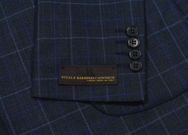 Marcello Italian Navy Plaid sport coat