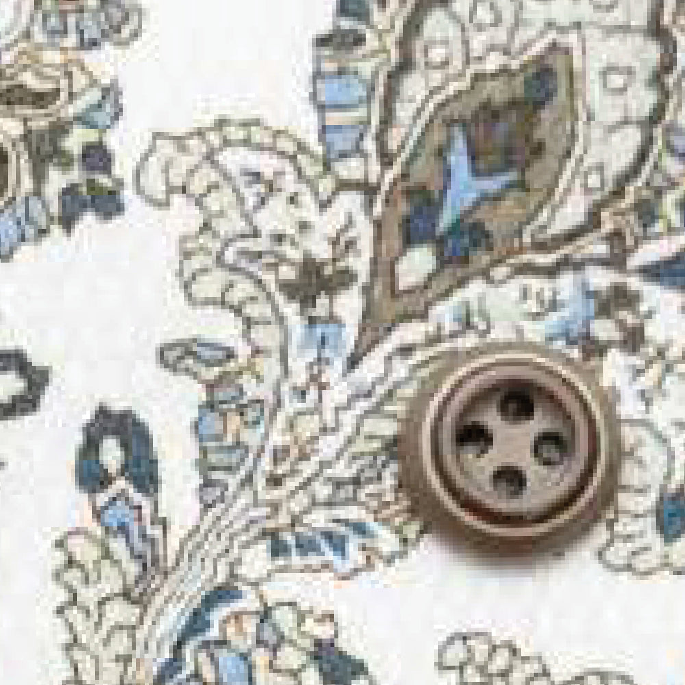 Eterna Slim Fit Paisley Print Dobby Kent Collar Shirt - Light Brown, detail