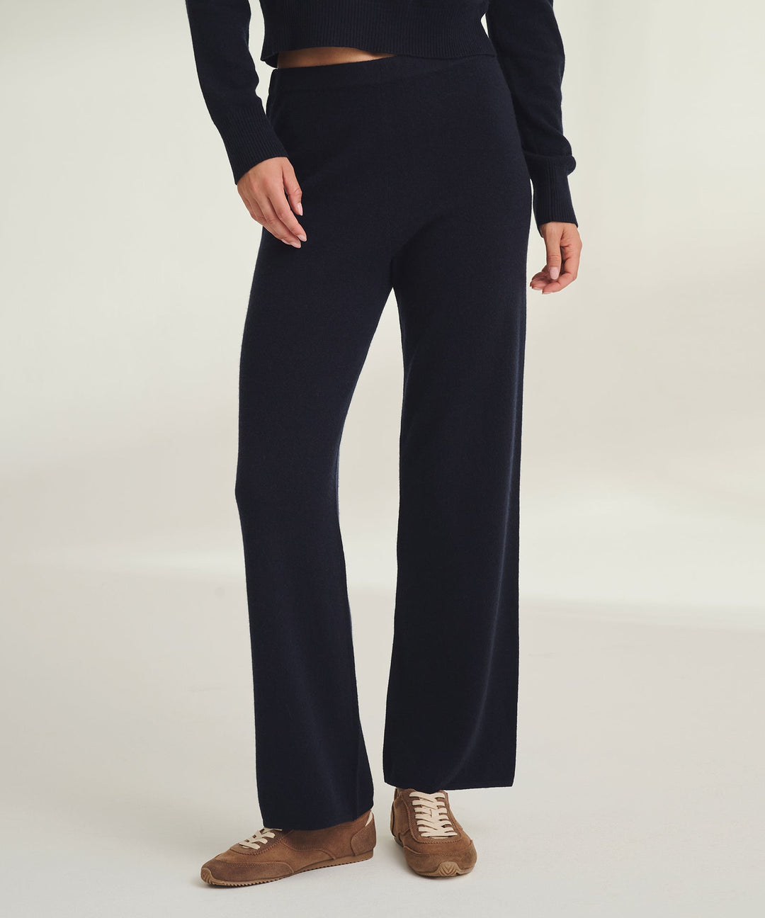NAADAM Signature Cashmere Straight Leg Pant - Navy