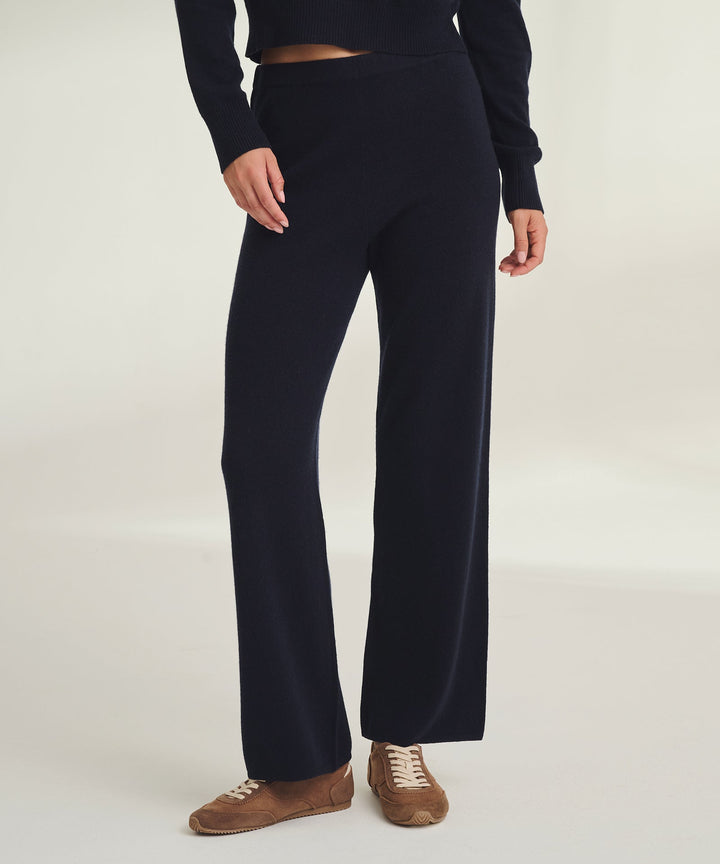 NAADAM Signature Cashmere Straight Leg Pant - Navy