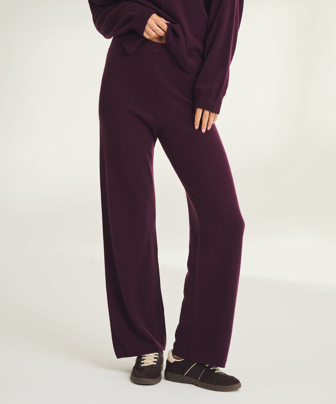 NAADAM Signature Cashmere Straight Leg Pant - Wine