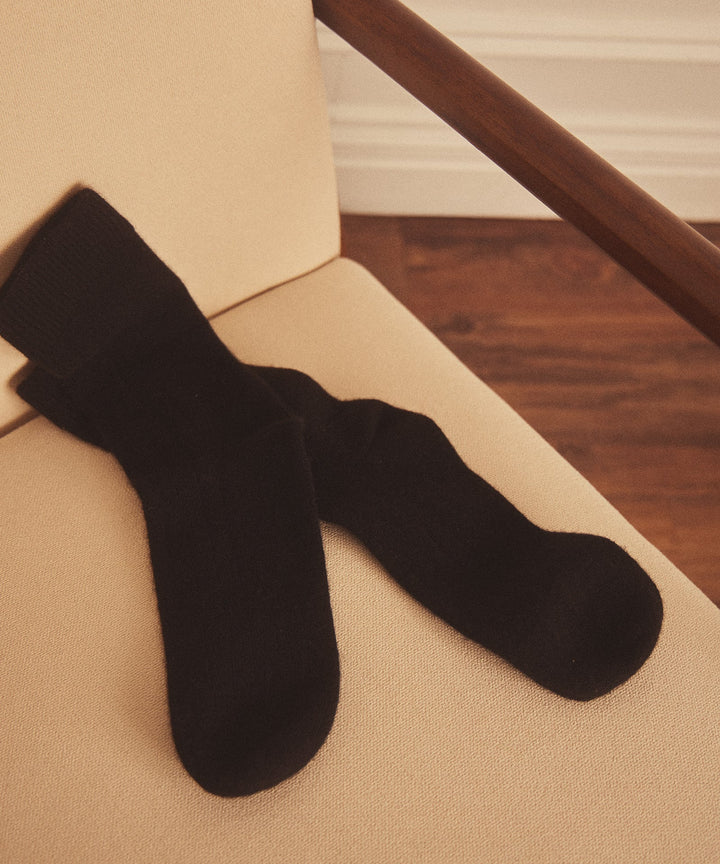 NAADAM Signature Cashmere Ribbed Socks - Black