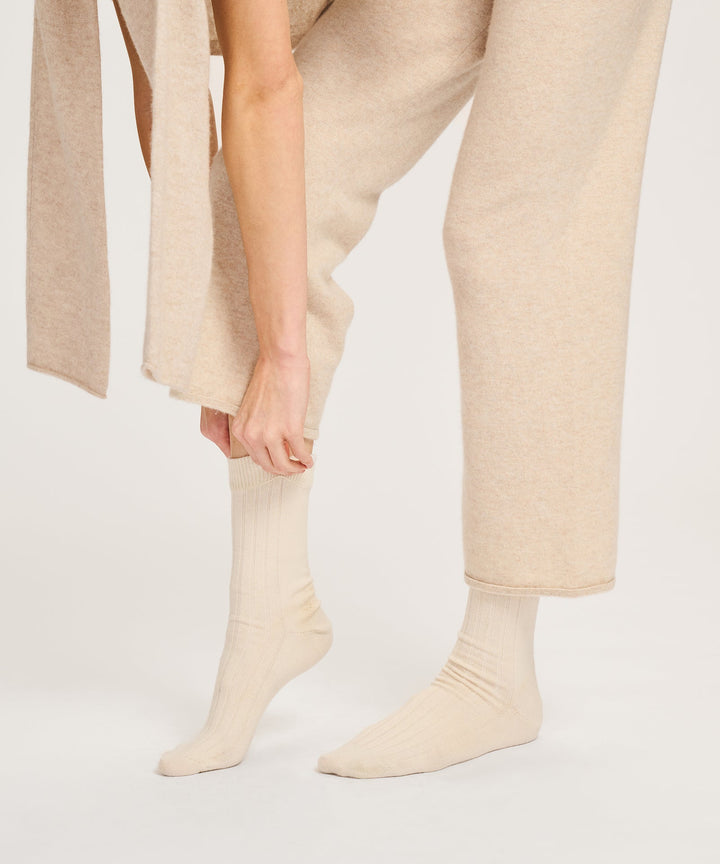 NAADAM Signature Cashmere Ribbed Socks - White